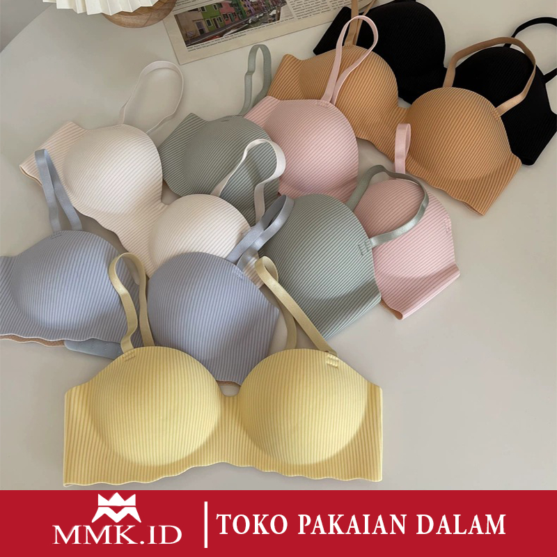 Push Up Bra Busa Tebal Tanpa Kawat Motif Garis Bh Kemben Kait 3 Sexy