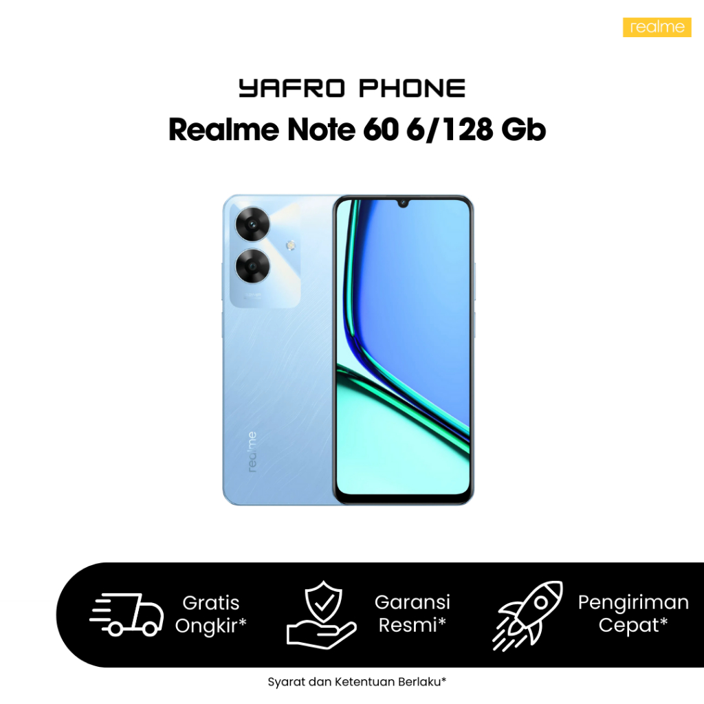 Realme Note 60 4/64 Gb - Garansi Resmi Indonesia