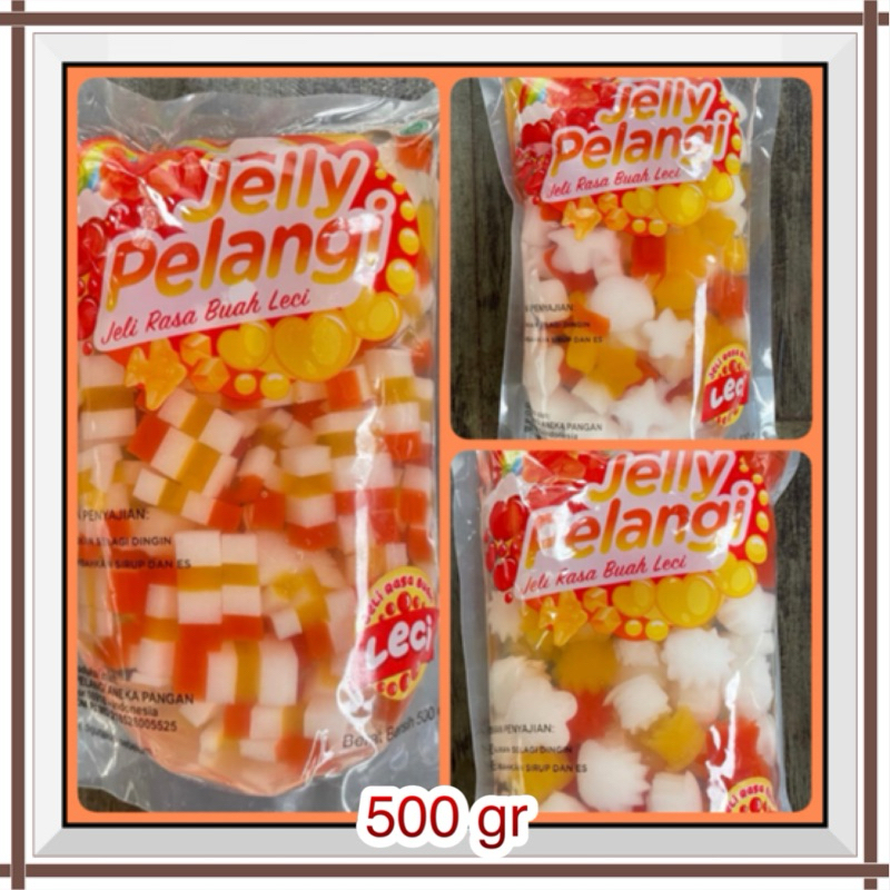 

Jelly Pelangi 500 gr - Jeli Rasa Buah Leci