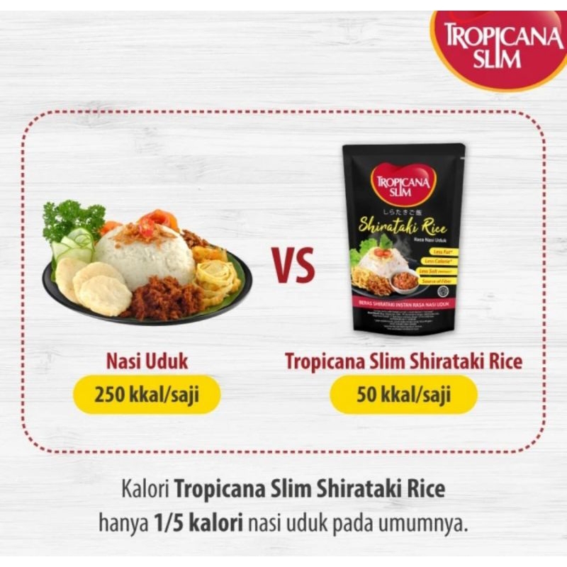 

tropicana slim shirataki rice rendah kalori dan msg nasi uduk