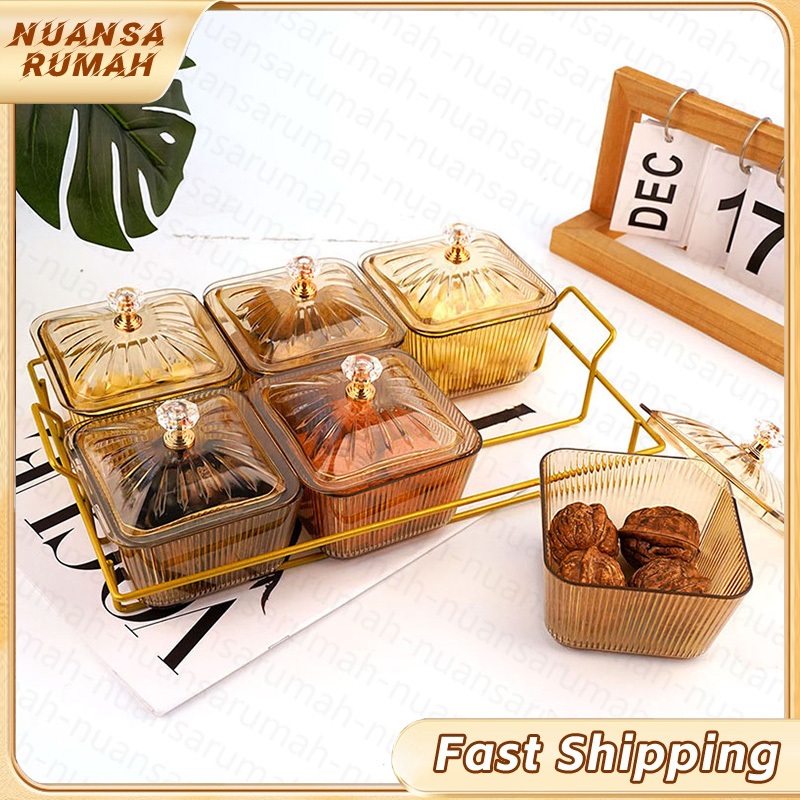 2In1/3In1/4In1/6In1 Toples Akrilik Aesthetic Toples Set Toples Mewah Toples Makanan Ringan Rumah Tan