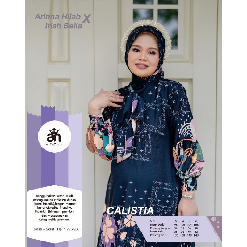 Arinna Calistia X Irish bella Series  by Arinna hijab | Gamis Wanita | Gamis terbaru  | Shimmer Prem