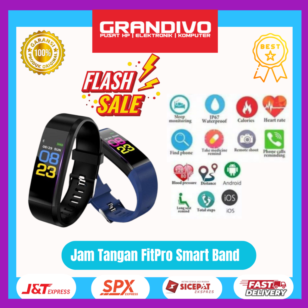 PROMO JAM TANGAN  FitPro Smartband  JAM TANGAN PRIA WANITA - GRANDIVO