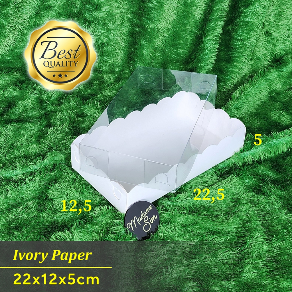 

BOX MIKA PUTIH - DUS KUE - KOTAK - KARDUS 22x12x5 (ISI : 10 PCS)