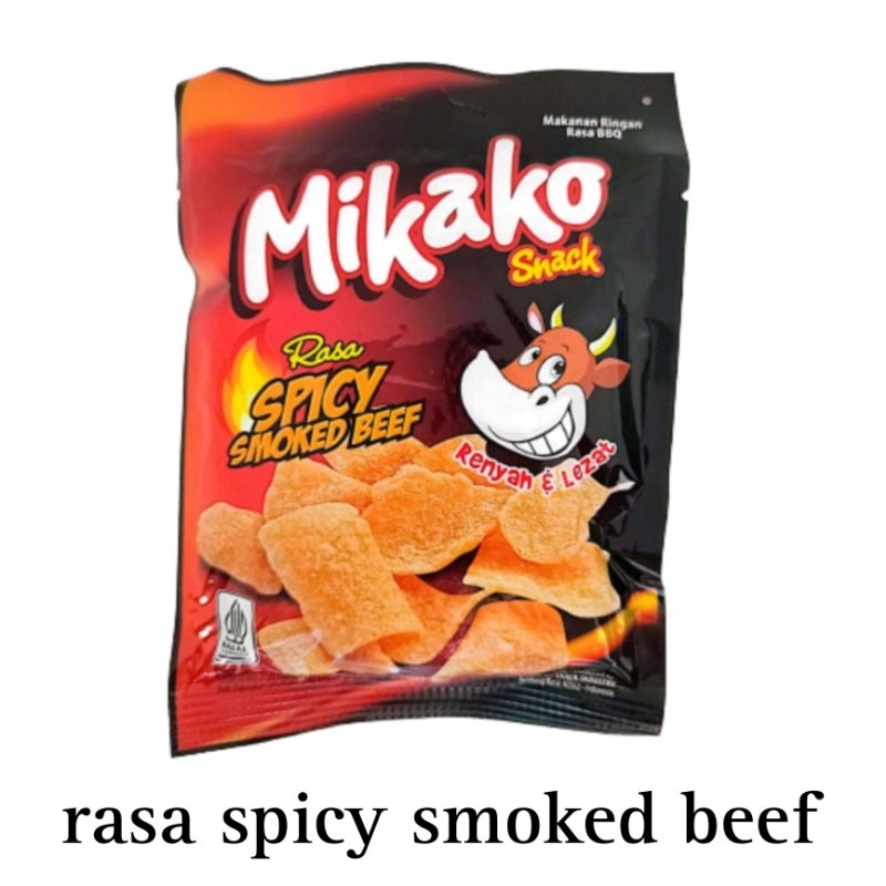 

kripik Mikako Snack Keripik 18gr Aneka Rasa 18gram smoked beef ayam bawang rumput laut sambal balado geprek Sosis bakar