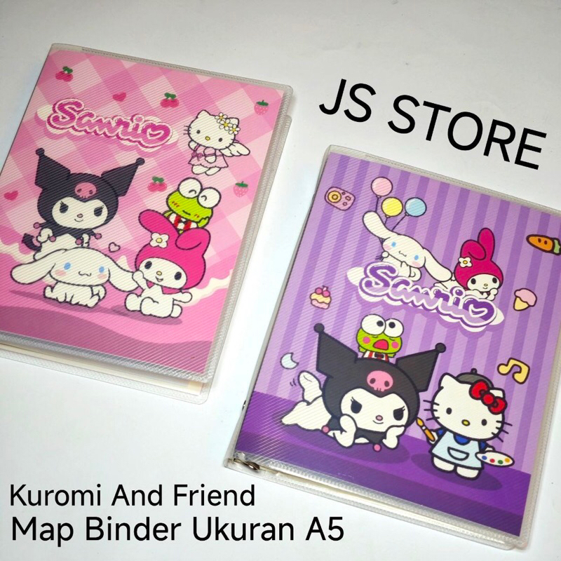 

Map Binder Kuromi Ukuran A5 / Map Binder Cinnamonroll / Map Binder My Melody / Map Binder Hello Kitty