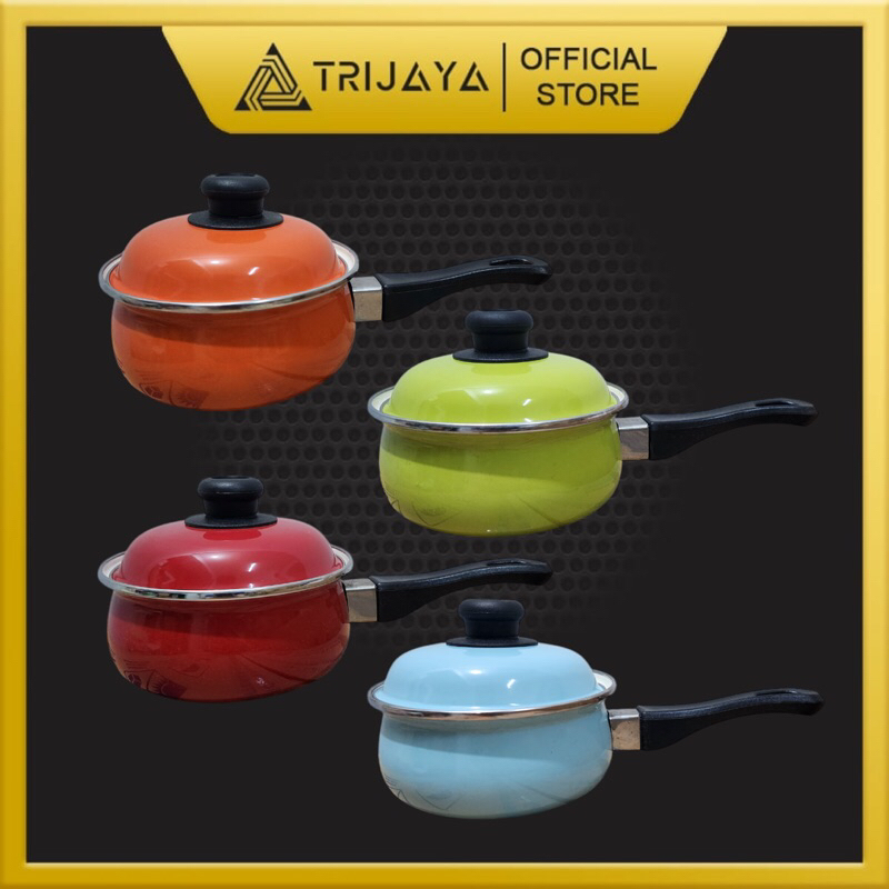 Panci Enamel SaucePan 16cm + Tutup Cap Ayam