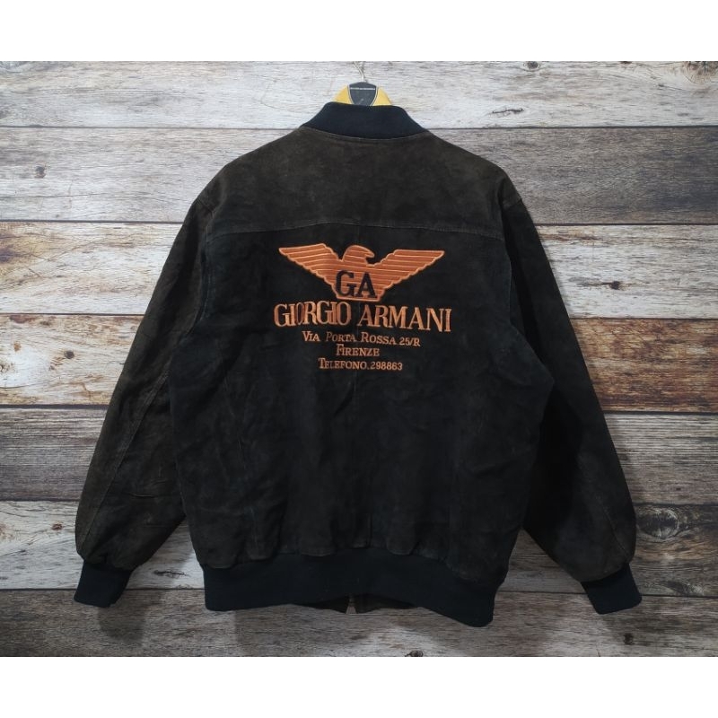 Jaket Kulit Vintage Giorgio Armani Leather Jacket Jaket Vintage Armani