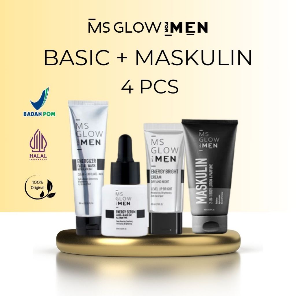 MS GLOW FOR MEN Paket Basic + Maskulin MS GLOW MEN ORIGINAL