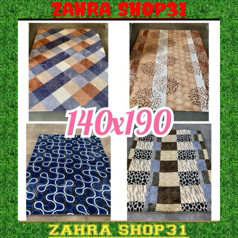 KARPET BUSA MALAYSIA KARPET TEBAL EMPUK ANTI SLIP AMBAL MOTIF MINIMALIS KEMBANG UKURAN 140x190 CM