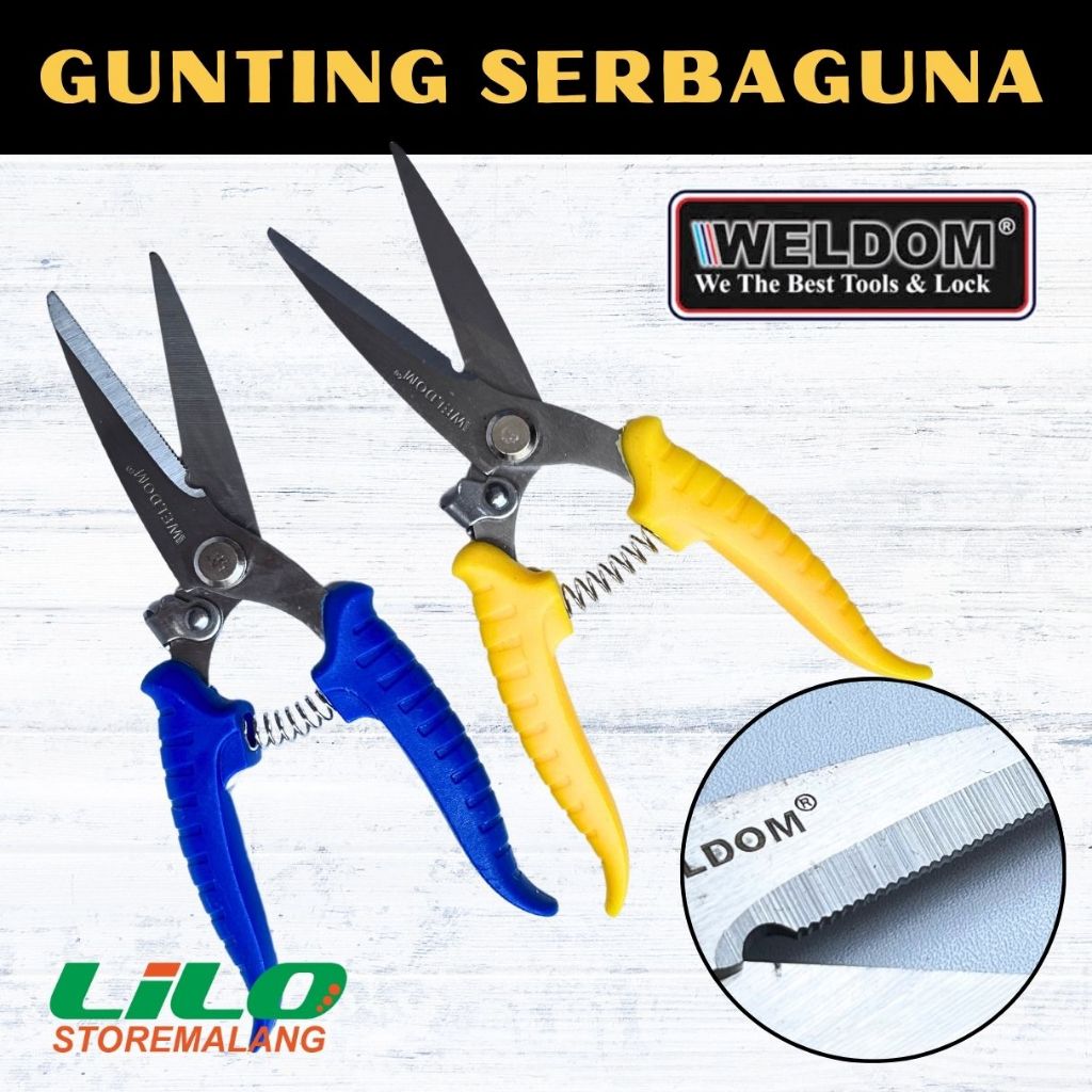 

Gunting serbaguna multifungsi pruning daun alumunium kulit dengan GIGI gerigi 8 inch L403