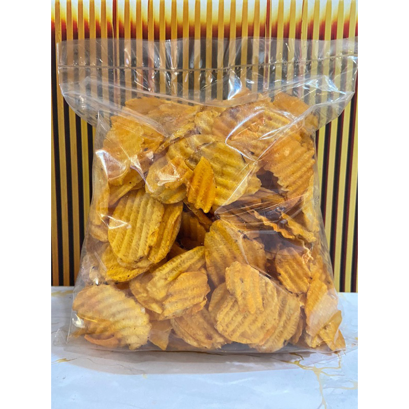 

TERMURAH!! TERLARIS!! KERIPIK TALAS BERGELOMBANG 500gr