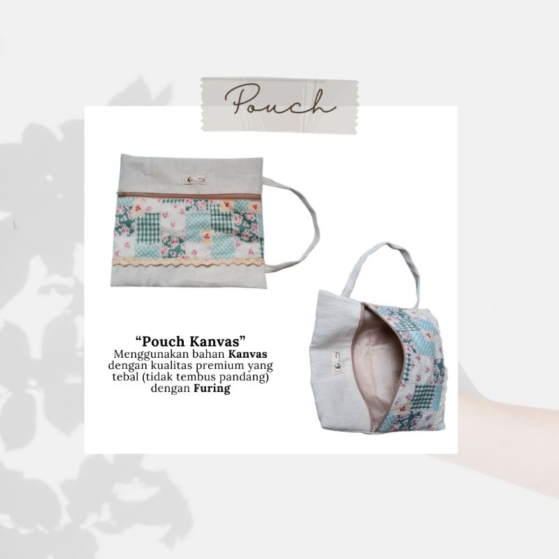 Pouch kanvas kosmetik make up & souvenir
