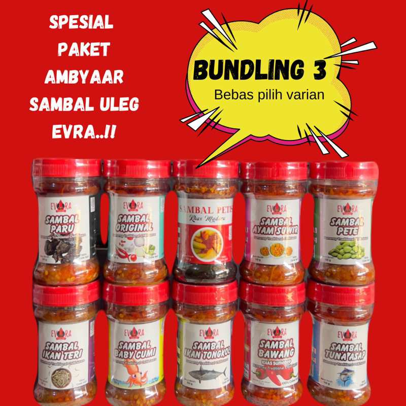 

Paket BUNDLING 3 ambyar sambal EVRA pedas babycumi termurah