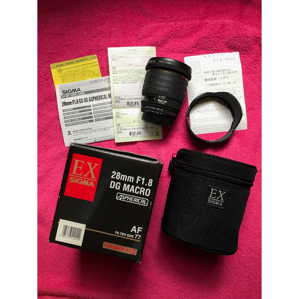 Sigma AF 28mm f1.8 ex dg hsm for Nikon Fullframe Like New