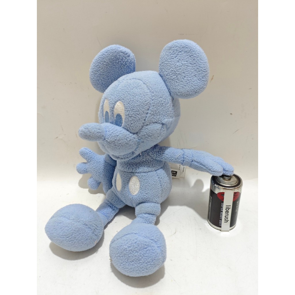 Uniqlo disney mickey mouse baby blue plush doll boneka