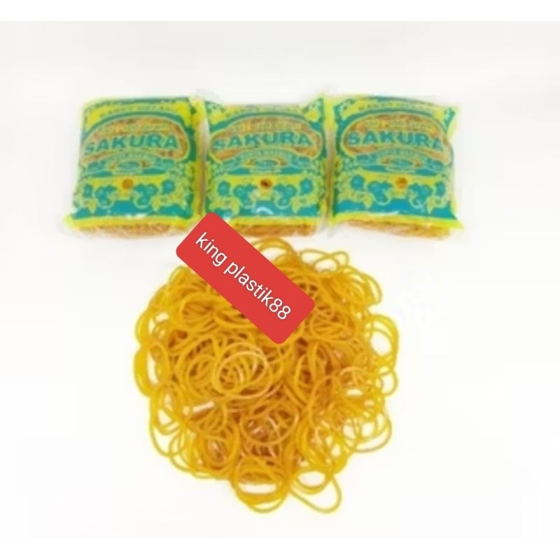 

Karet Gelang Sakura Berat 100gram/ UK.KUNING 14mm/UK.MERAH 11mm