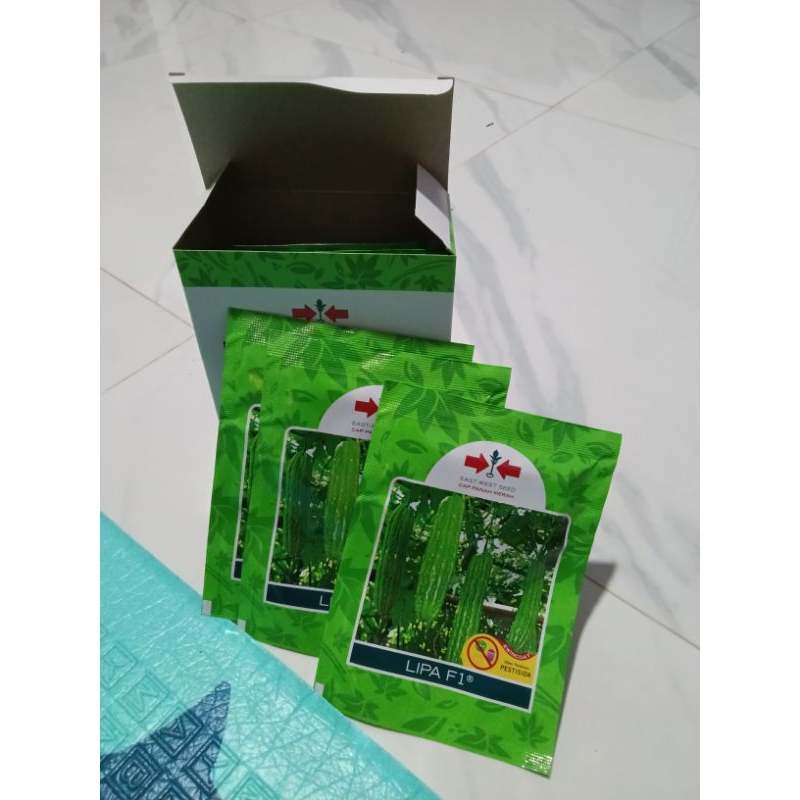 Benih Bibit Pare Paria Paria Lipa F1 (Tahan Virus) Isi 50 Biji - Cap Panah Merah Kadaluarsa 2026 Ori