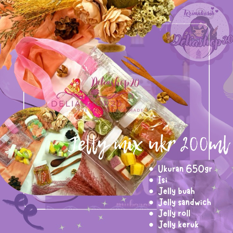 

paket jelly isi 4 ukuran toples 200ml bungkus tille ,paket jelly lebaran by deliashop20
