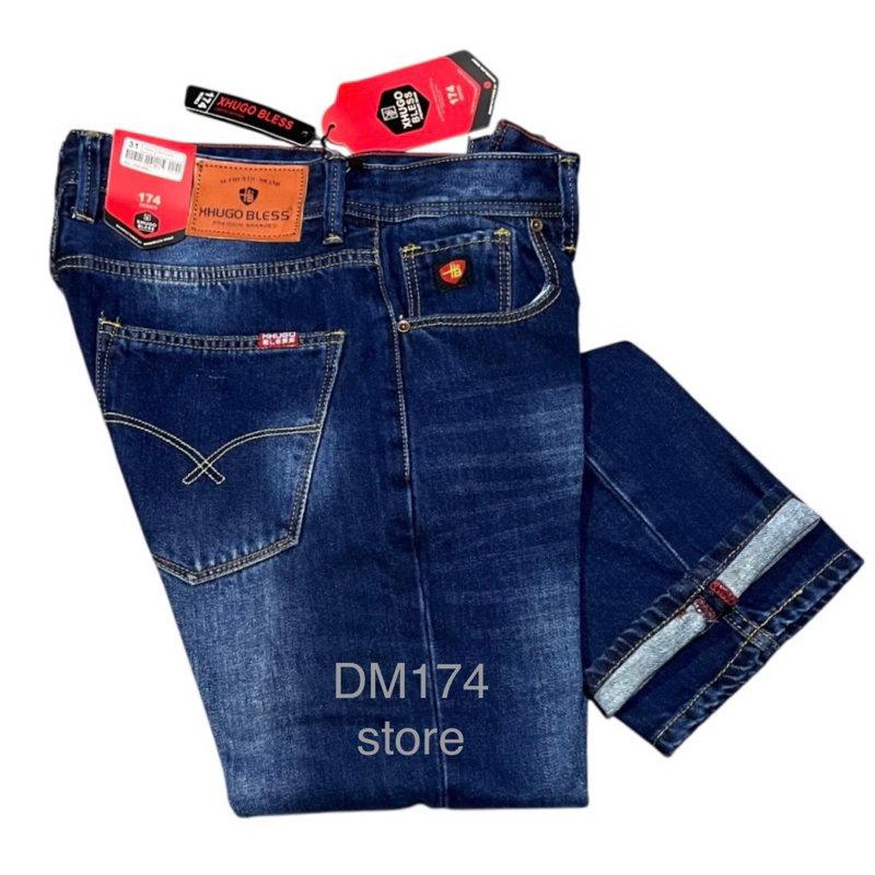 DM174STORE//JEANS STANDAR PRIA//CELANA PANJANG JEANS PRIA XHUGO BLESS DENIM//JEANS BASIC-STANDARD RE