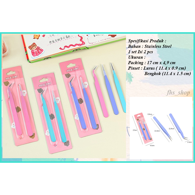 

2 Pcs Pinset Set Buku Tulis Pinset Stiker Pastel Pinset Sticker Scalpel Sticker Handbook Scrapbook
