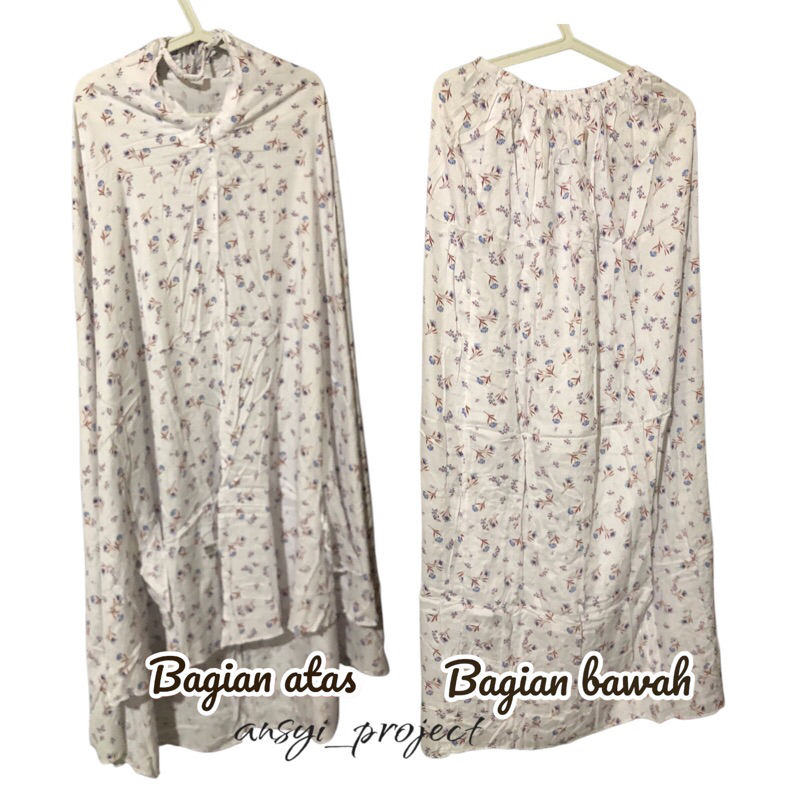 Mukena Nabila sulam bunga-bunga/ Mukena Putih Motif bunga
