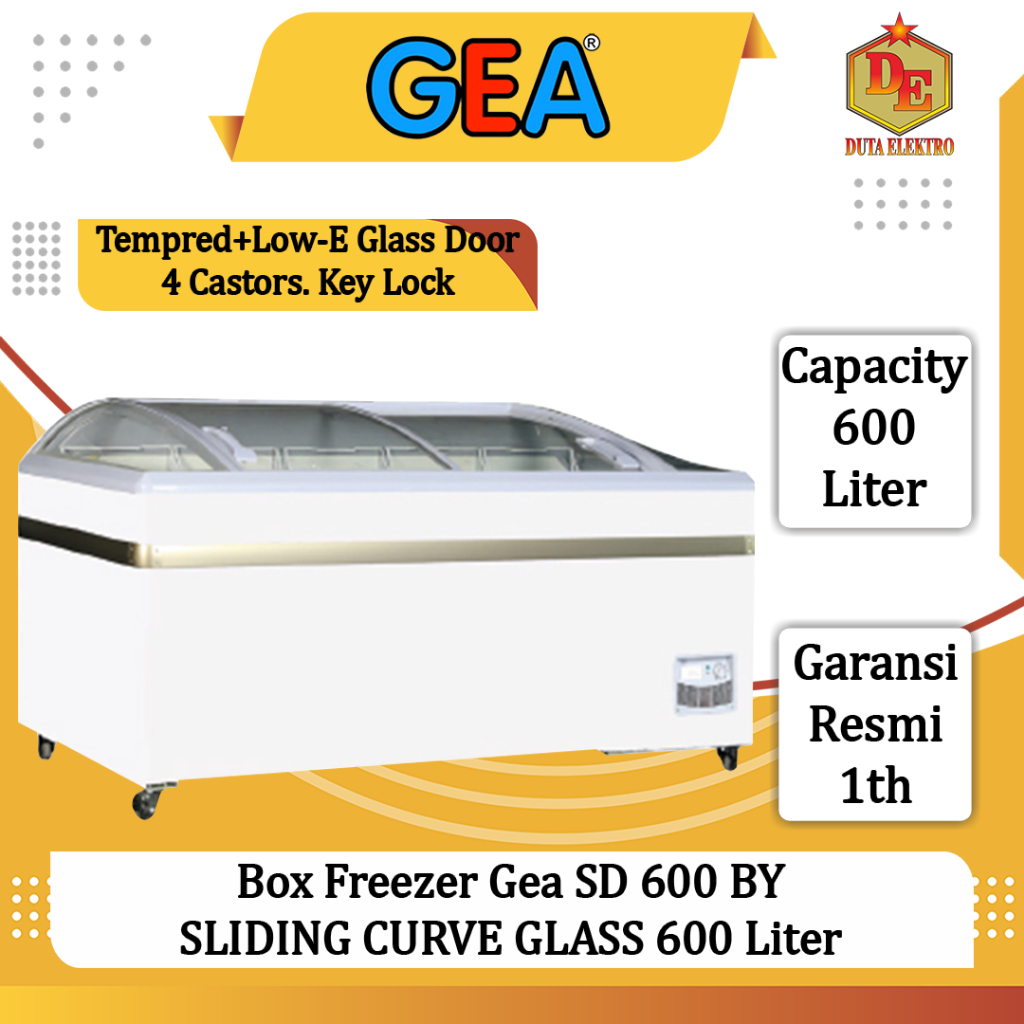 Box Freezer Gea SD 600 BY SLIDING CURVE GLASS 600 Liter