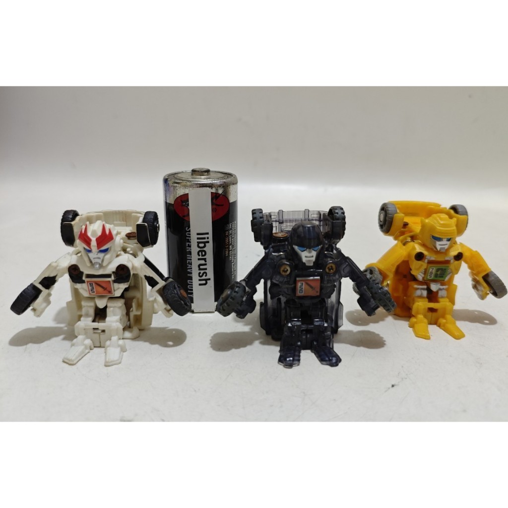 Set transformers bot shots ratchet bumblebee iron hide clear version bot shots dragon track