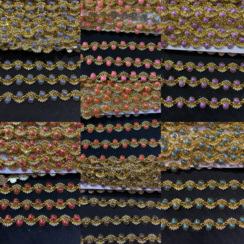 @1METER PAYET RANGKAI MUTIARA WARNA CANGKANG GOLD(PR99)