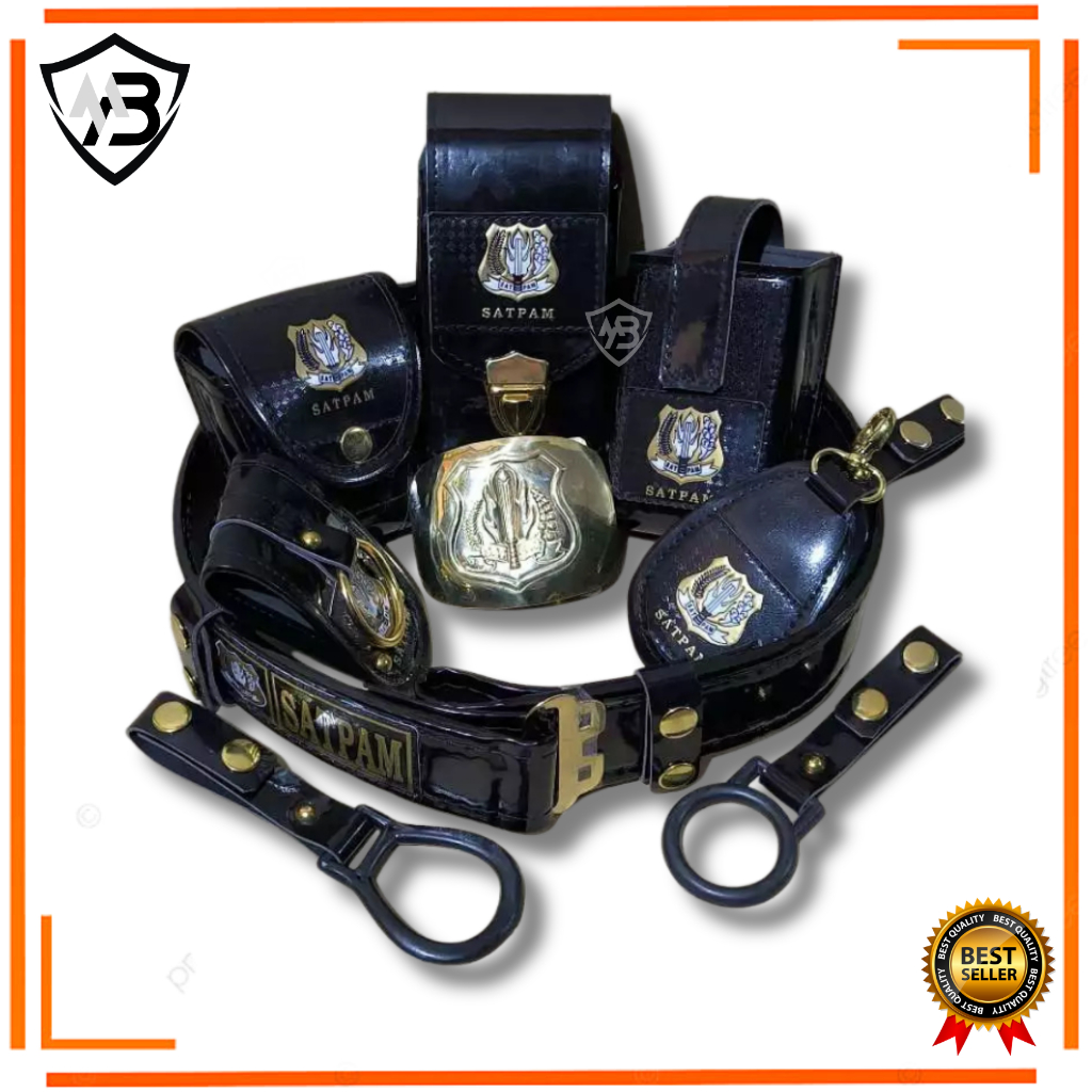Terbaru Sabuk Pria | Sabuk Kopel Satpam Terlengkap 1 Set Hitam | Kopel 1 Set Satpam Hitam BLACK MILI