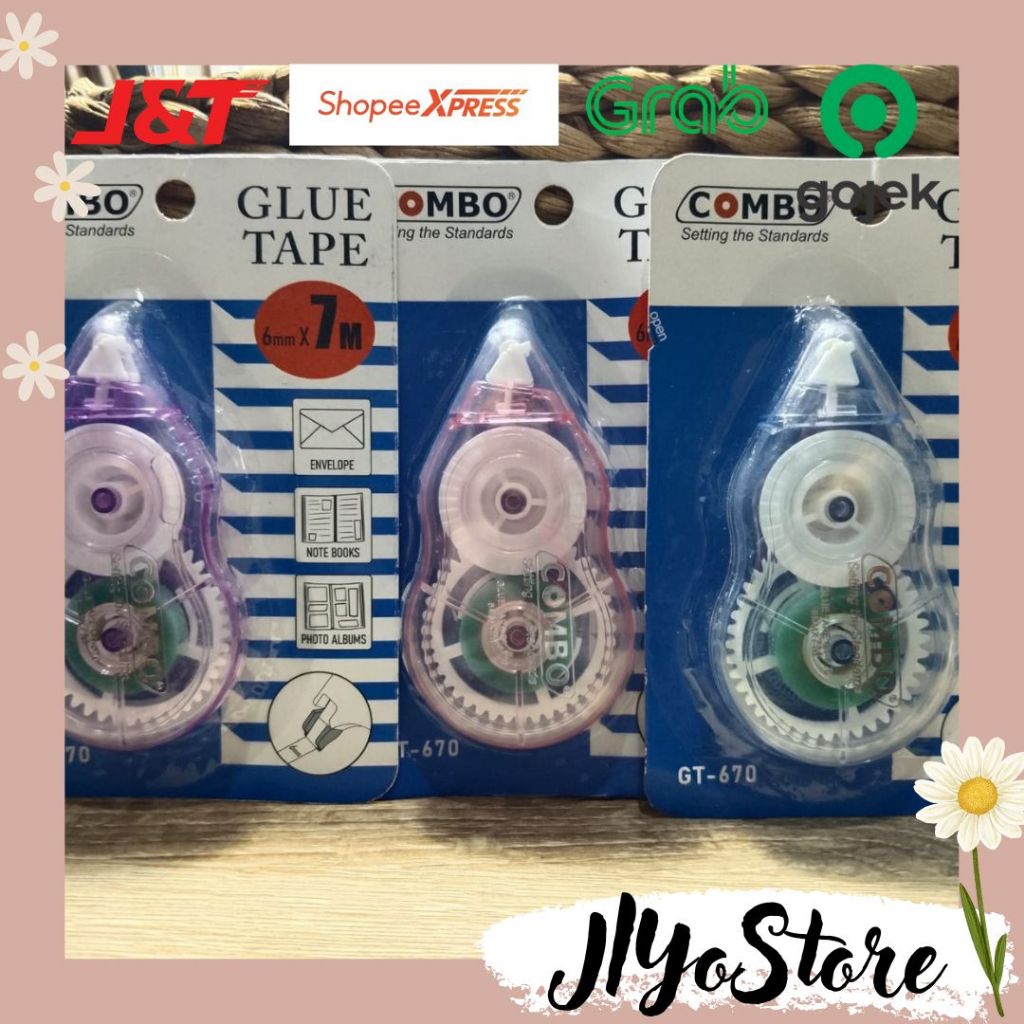 

Glue Tape Lem Perekat Perlengkapan Sekolah Kantor ATK Stationery Praktis Aesthetic