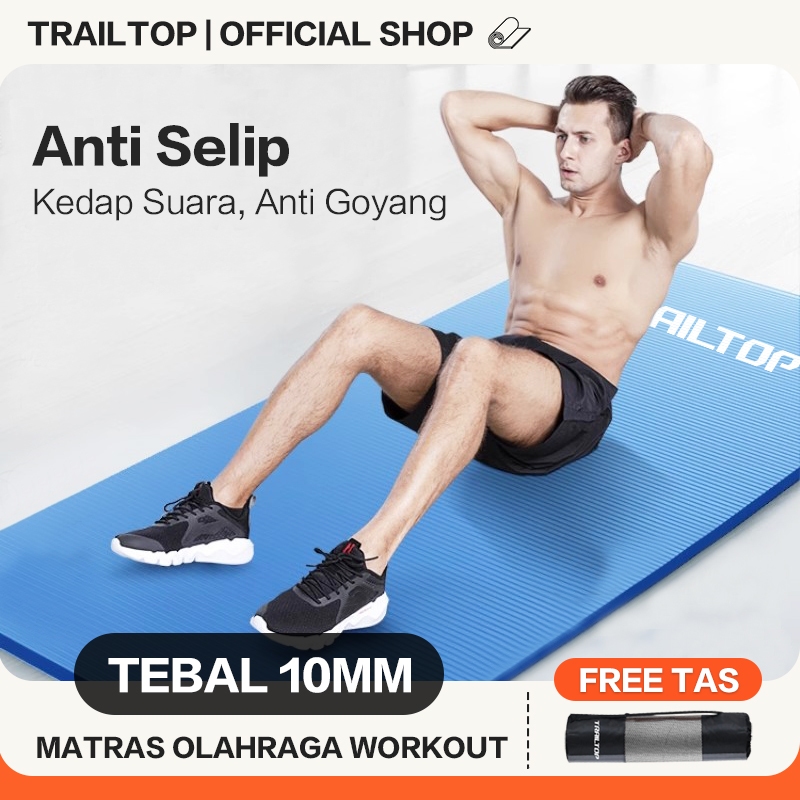 TrailTop Matras Yoga Premium Anti Slip Matras Olahraga Yoga Mat Karpet Olahraga Workout 8/10mm