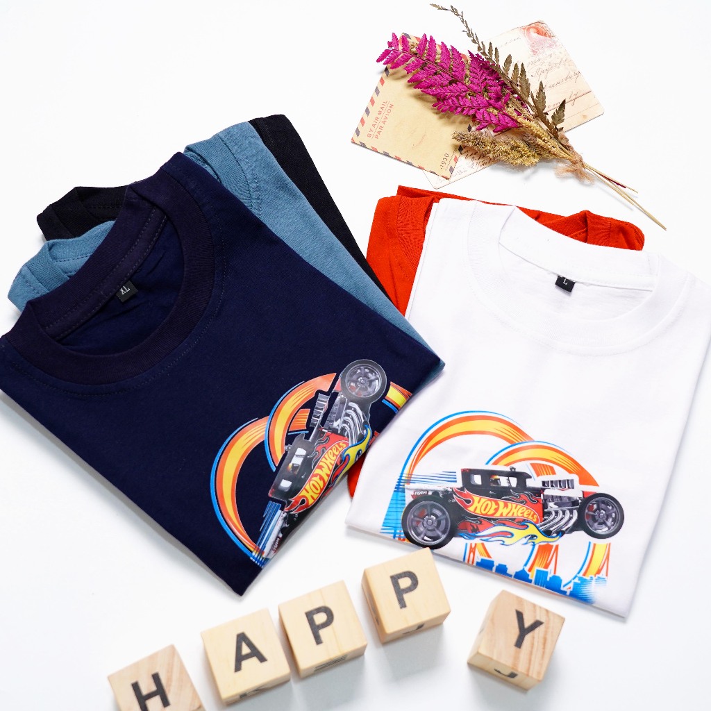 Kaos Anak Laki Laki| Baju hotwheels anak laki laki| Kaos anak motif hotwheels| Kaos mobil anak