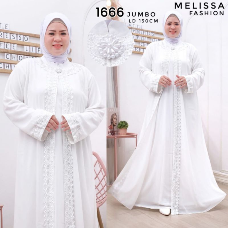 Gamis Melissa Putih Jumbo Mewah 1666