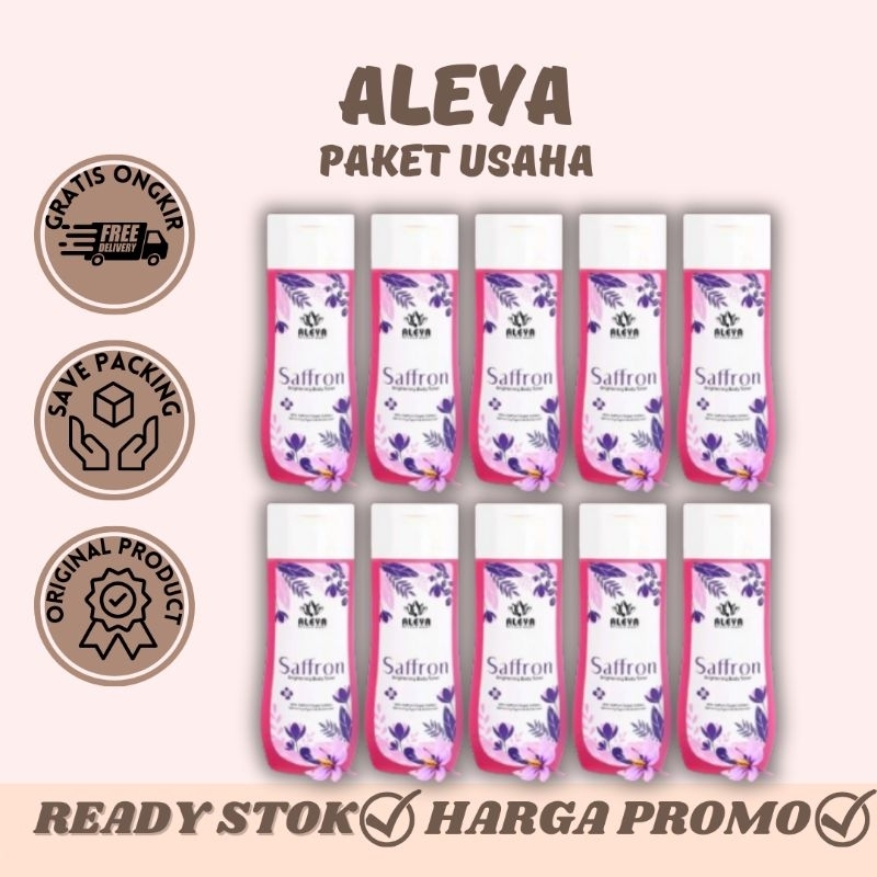 PAKET USAHA ALEYA TONER BADAN SAFFRON ALEYA SAFFRON BRIGHTENING BODY TONER 100ml BY ALEYA