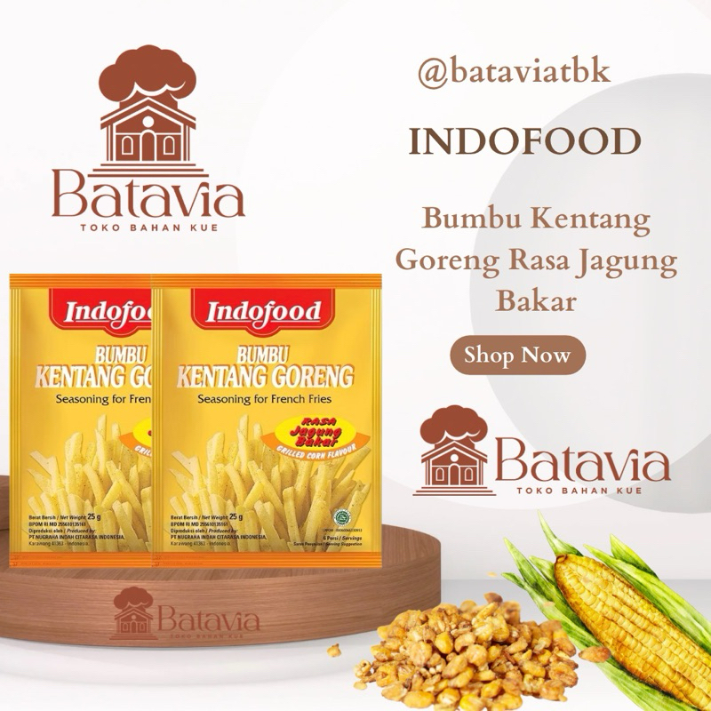 

Indofood Bumbu kentang Goreng Rasa Jagung Bakar 1 Box isi 12
