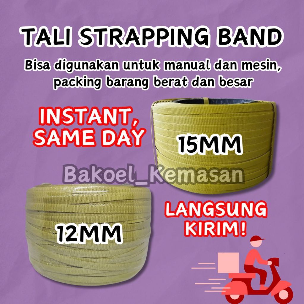 

Tali Klem Strapping Band / Tali Plastik 12mm 15mm khusus INSTANT / GOJEK