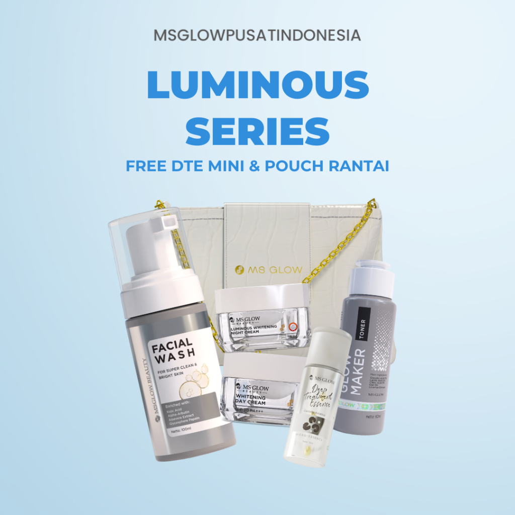 MS GLOW - PAKET WAJAH LUMINOUS - 750 GR FREE ESSENCE MINI 30 ML - ORIGINAL 100% BPOM