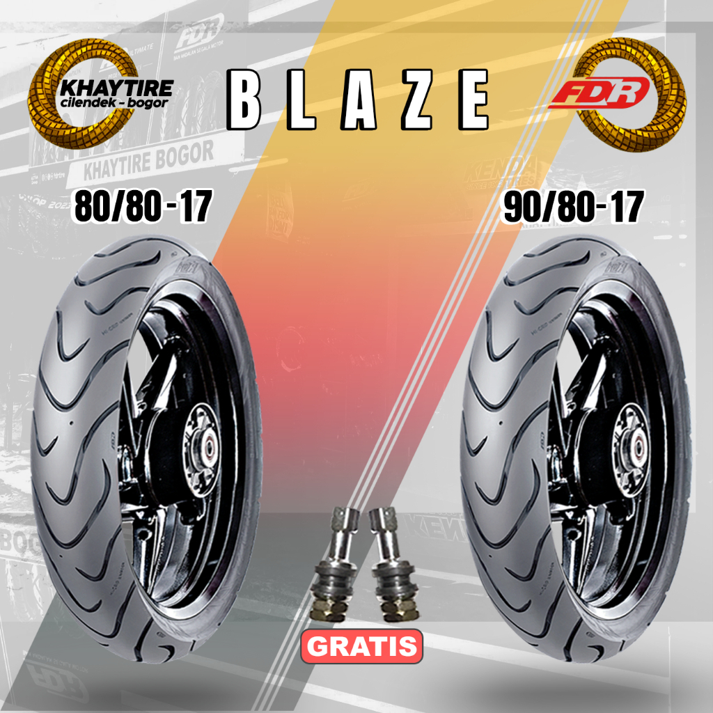Sepasang Ban Motor FDR BLAZE 80/80 & 90/80 Ring 17 Tubeless
