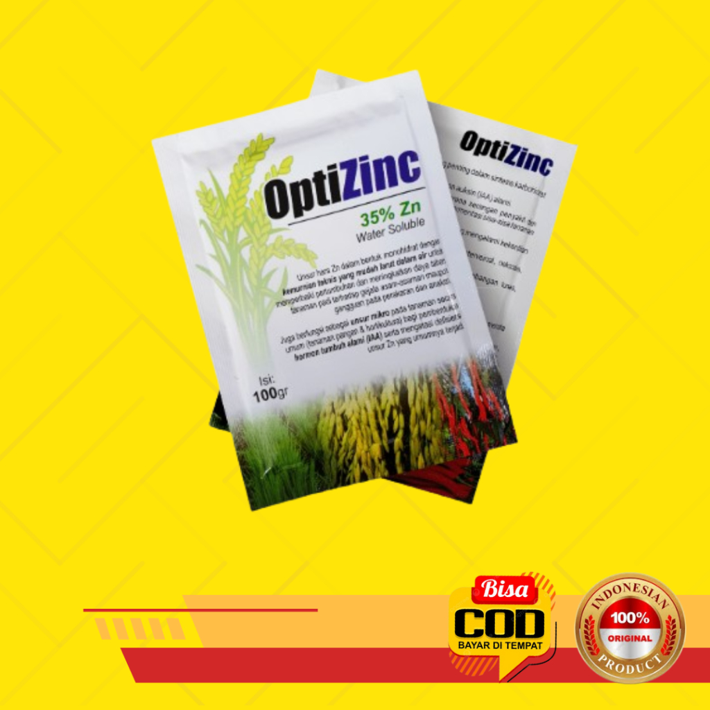 Optizinc Pupuk Nutrisi 35% 100 Gram Memperbaiki Pertumbuhan dan Meningkatkan Daya Tahan Tanaman