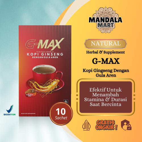 

Kopi G Max Kopi Stamina Gingseng Pilihan Dengan Gula Aren Tahan Lama Original Halal & Bpom (1 Box Isi 10 Sachet)