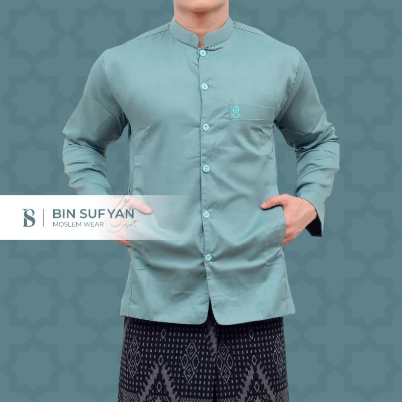 Bin Sufyan - Koko Semi Jas Hijau Mint Bordir Teropah Nabi