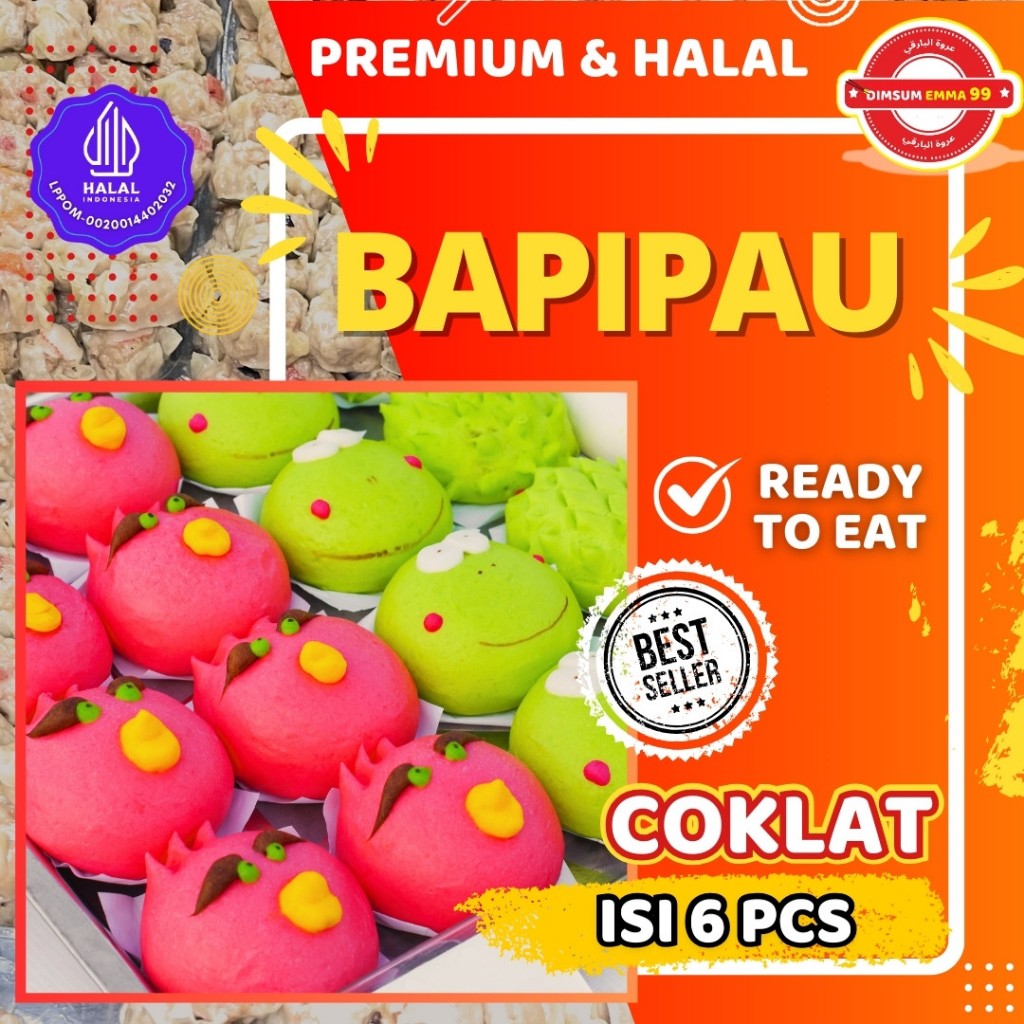 

Bakpau Karakter / Bapipau Coklat isi 6 Pcs Frozen Premium & Halal