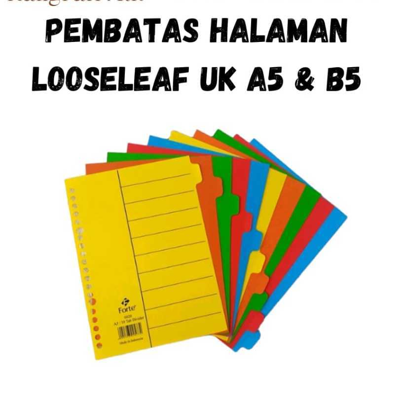 

(1pack isi=5-10Lbr) Pembatas halaman looseleaf UK A5 & B5