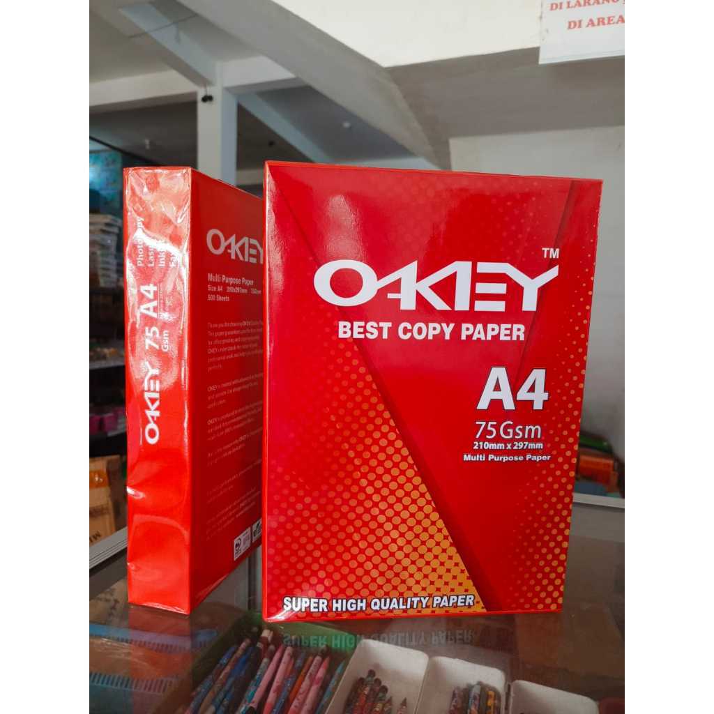 

(1RIM=500Lbr) Kertas Print / Fotocopy Kertas HVS OKEY A4 75 gsm by Kiky