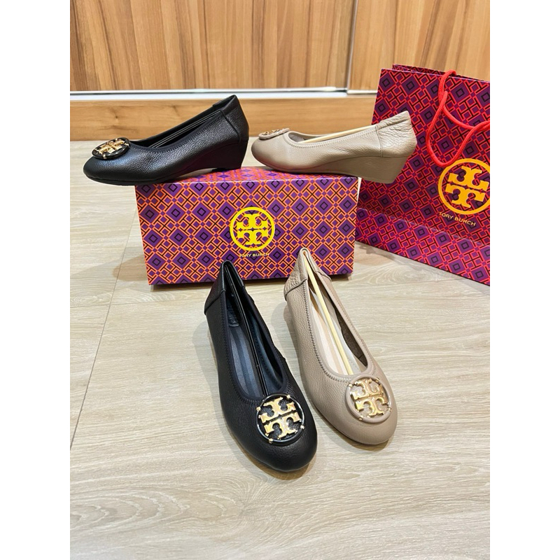 Sepatu wedges tory burch kualitas premium kulit sapi asli / Sepatu wanita / Sepatu kerja kantor