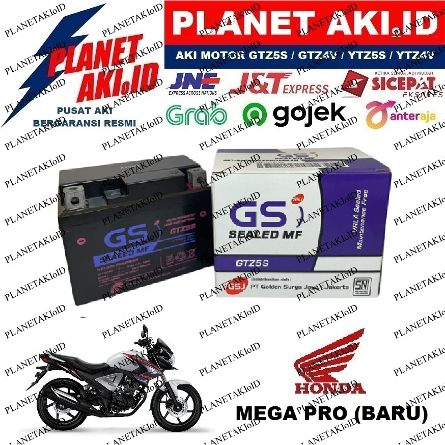 Aki Motor Honda New Mega Pro Megapro GTZ5S Accu Kering MF