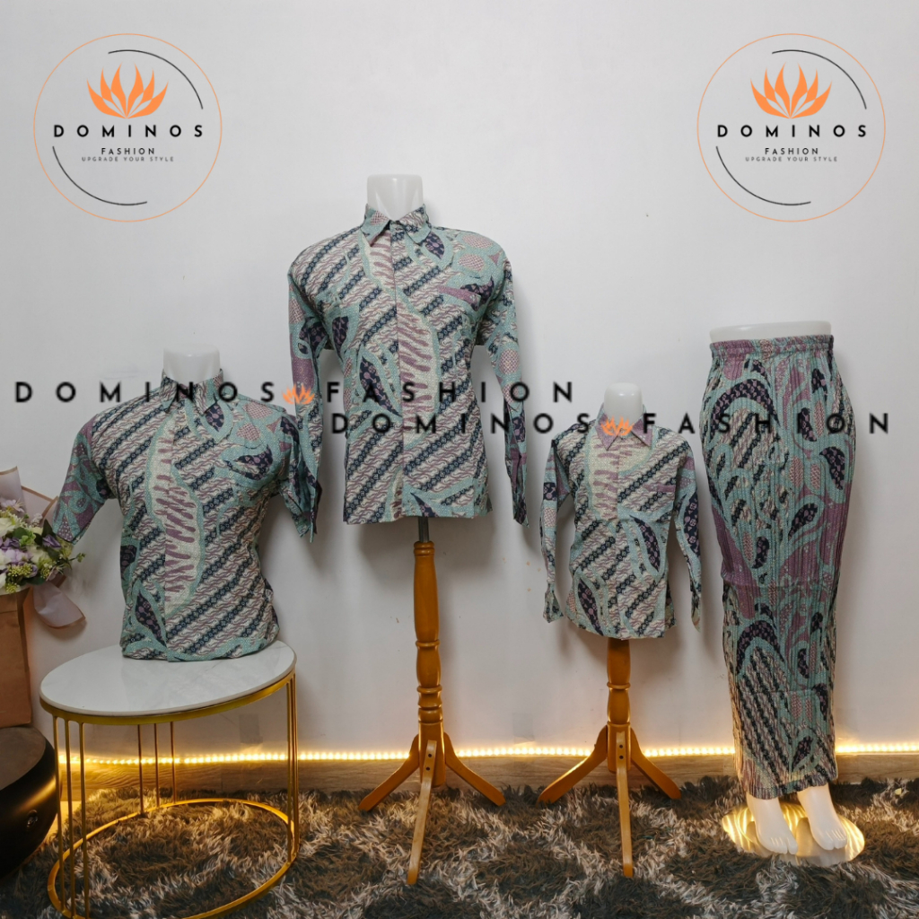 DOMINOS FASHION (MANDALIKA PINK LILAC)  Batik Set Keluarga - Batik Couple - Batik Seragam - Batik Mo