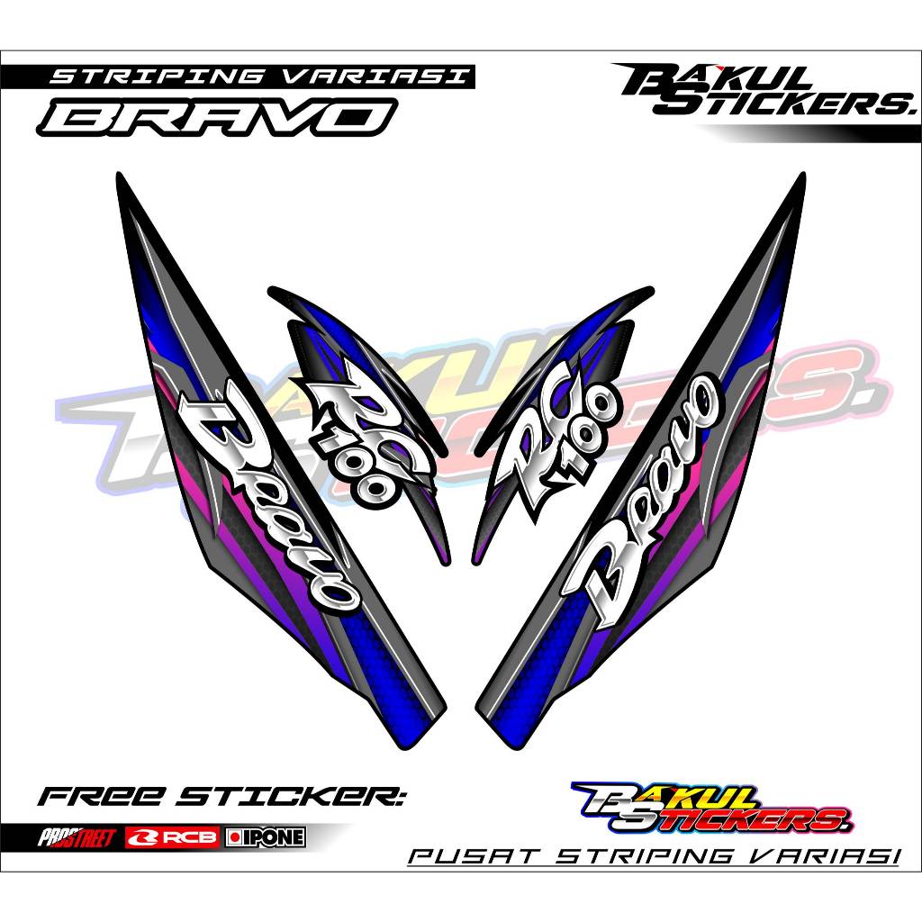 STRIPING VARIASI MOTOR SUZUKI BRAVO / STIKER LIST MOTOR SUZUKI BRAVO