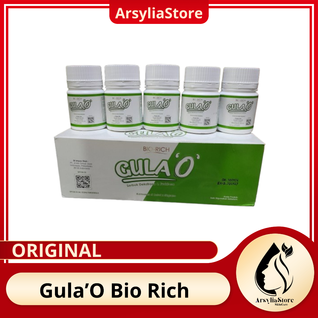 

Gula'O Bio-Rich Gula Herbal Pemanis Alami 1 Box Isi 5 Botol Original